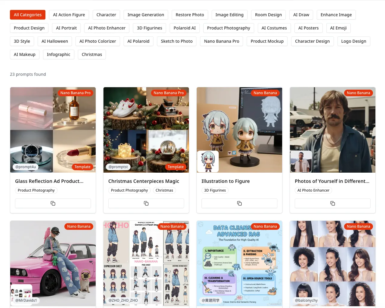 User typing ideas or browsing the prompt inspiration library